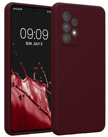 kwmobile Handyhülle kompatibel mit Samsung Galaxy A53 5G Hülle - gummierte Handy Case aus Silikon in Bordeaux Violett