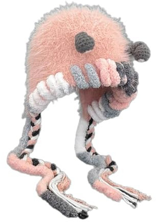 YUNNESS Lovely Monsters Plüschmütze für Damen, Wintermütze, vielseitig, stilvolle Mütze für Winteraktivitäten