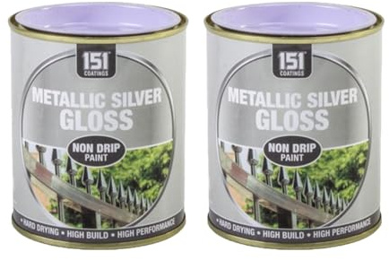 YSAMAX 300 ML Metallic Silver Gloss Paint, Fast-Drying Formula, Hard-Drying Technology, Non-Drip Formula, Long-Lasting Protection And Vibrant Color, (2PCS)