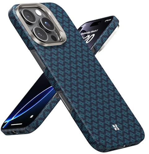 BENKS für iPhone 16 Pro Max Hülle 6,9 Zoll, Kompatibel mit MagSafe, ArmorAir ArmorGrid Ultraleichte Handyhülle mit Hüllenlosem Gefühl, Aramidfaser Gewebt, Minimalistisches in Blau