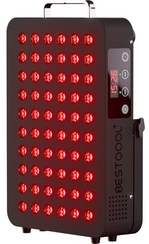BestQool Dispositivo de terapia de luz roja para el cuerpo, lámpara de luz roja de 660 nm 850 nm con chip doble, 60 ledes, panel de alto rendimiento, 105 W
