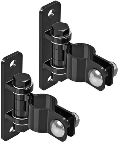 Insaga Torscharniere, robuster Karbonstahl, abnehmbare Bolzen zur Wandmontage, passend für Rohre/Pfosten mit 1-3/8 Zoll Außendurchmesser für Bauernhof, Zauntor (2er-Pack, schwarz)