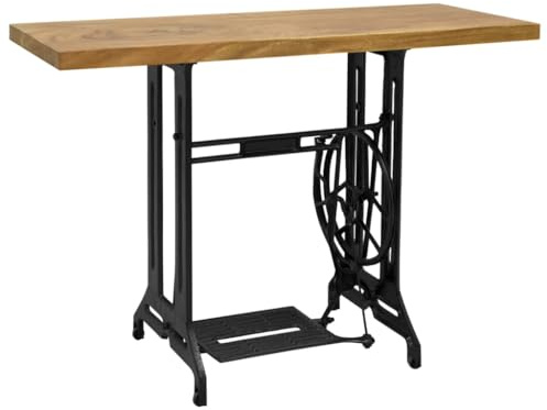 KTHLBRH Konsolentisch für Nähmaschine, Beistelltisch, Vintage-Stil, Sockel aus Gusseisen, zur Dekoration, 110 x 40 x 75 cm
