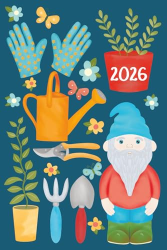 Garden Gnome and Gardening Tools 2026 Diary: Week to View Journal