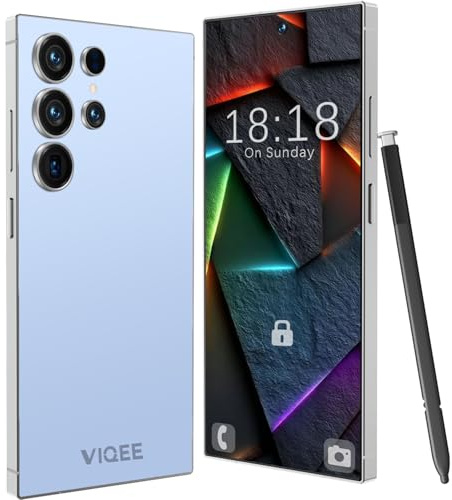 viqee Android Smartphone Handy Ohne Vertrag Günstig, 8+256GB Dual SIM 6.8 HD-Bildschirm 4500mAh Akku 21+8MP Kamera, Simlockfreie Handys/OTG/Face ID,Blau