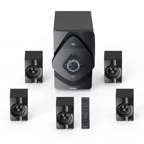 Bobtot Home Theater System Wireless Rear Satellite Speakers | 800W 6.5inch Subwoofer 5.1/2.1 Channel Surround Sound Systems with ARC Optical Bluetooth Input