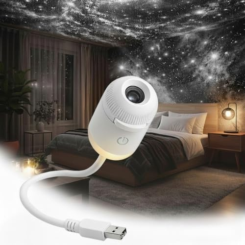 JORCEDI 2-in-1 Galaxy Projector Night Light, Multifunctional Portable Starry Sky Night Light,360° Adjustable LED Lamp with Adjustable Brightness,for Bedroom Sleeping Hallway Ceiling Decor (12 Pieces)
