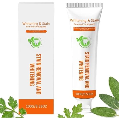 Whitening Toothpaste, Fluoride-Free for Sensitive Teeth, Brighten Teeth, and Support Gum Health with Long-Lasting Mint Freshness, Natural Ingredients, Protects Tooth Enamel