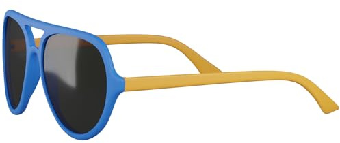BEZLIT Kinder Piloten Sonnenbrille Jungen Mädchen UV Protection leichte Freizeitbrille in vielen Farben (Blue Yellow Black)