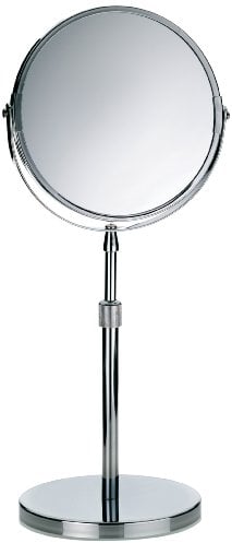 Kela 20846 Silvana Miroir Cosmétique sur Pied Grossissant 5x Métal Chromé 19 x 4,5 x 18 cm