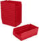 Akro-Mils 12-Pack Plastic Refrigerator Pantry Storage Bins, Red, 12-Inch x 6-Inch x 4-Inch