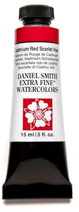 Daniel Smith Extra Fine Watercolor Paint, 15ml Tube, Cadmium Red Scarlet Hue, 284600219