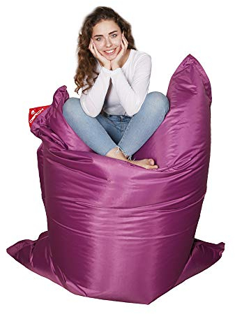 QSack Outdoor Sitzsack XXL, Toxproof Mikroperlen, schadstoffgeprüft, 140x180 cm (Brombeere)