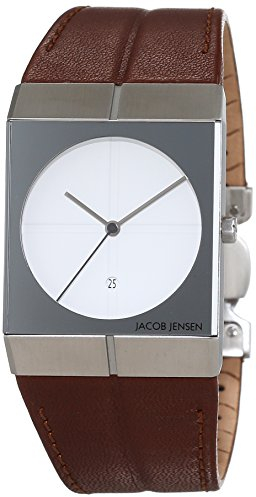JACOB JENSEN Unisex-Armbanduhr JACOB JENSEN ICON Analog Quarz Leder JACOB JENSEN 233