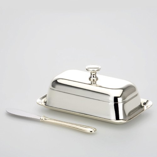 Butterdose Versilbert mit Messer versilbert für 125 Gramm Butter Butterschale Butterglocke Butterbehälter Butter Viertelpfund