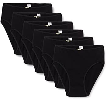 AVET 3267 Braguita algodon Pack x 6, Mujer, Negro, M