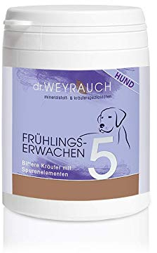Dr. Weyrauch Nr. 5 Frühlingserwachen | 60 Kapseln | Ergänzungsfuttermittel für Hunde | Kann bei Leberproblemen unterstützend wirken | Enthält eine Kombination aus bitteren Kräutern