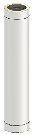 Schornstein - Längenelement DW doppelwandig, 500mm Länge und 150mm Durchmesser, Innen/Außen je 0,5 mm Wandstärke, Edelstahl