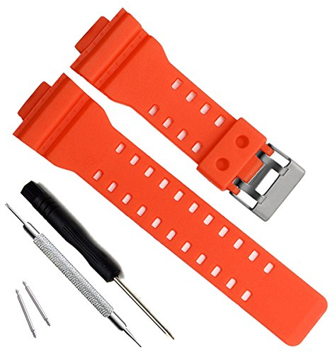 Ersatzarmband aus Naturharz für Casio G-Shock Herren-Armbanduhr GD120/GA-100/GA-110/GA-100C (Orange)