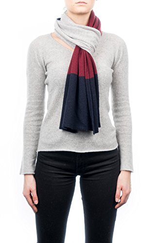 Dalle Piane Cashmere - 3 Farben Schal aus 100% Kaschmir - Made in Italy - für Frau, Farbe: Bordeaux/Grau/Blau, Einheitsgröße