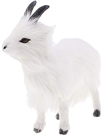 Homyl Kleine Ziege Tiere Plüsch Figuren Plüschtiere Kuscheltier Stofftiere Spielzeug Dekor - Weiß