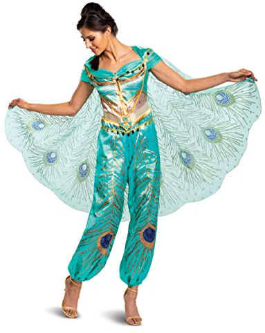 Disney Aladdin Live Action Damen Jasmin Kostüm, blaugrün, Small (4-6) US