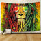 Simsant Rasta Rastafarian Tapisserie Löwenkopf Bob Wandteppich Wandbehang Hintergrund für Wohnzimmer Schlafzimmer Wohnheim Psychedelic Decor Tapestry SIZY0596