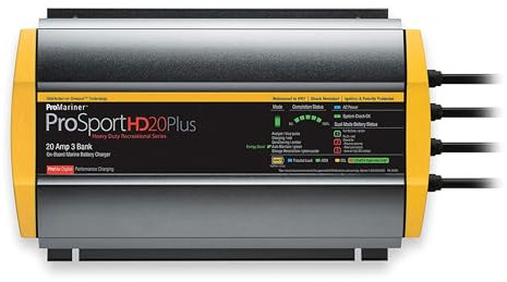 ProMariner 44021 ProSport HD Waterproof Marine Battery Charger, 20 Amp, 3 Bank