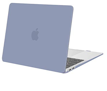 MOSISO Hülle Kompatibel mit MacBook Air 13 Zoll 2021 2020 2019 2018 A2337 M1 A2179 A1932 Retina Display mit Touch ID, Schützend Plastik Hartschale Schutzhülle Cover, Lavendel Grau