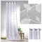 heimtexland ® Ösenschal Natural Chic in Weiß Vorhang Transparent Leinen Optik Allover Bestickt Blätter Ranke HxB 225x140 cm Gardine Typ565