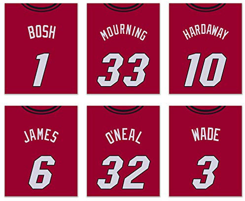 Miami Heat Poster Set von 6 Vintage-Trikots - Posterdrucke