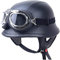 Retro Motorrad Halbhelm PU Leder Schalenhelme Unisex Motorradhelme Mit Vintage Brille ECE Zertifiziert, Für Cruiser Moped Chopper Jet Scooter ATV Leopardenmuster Leopard, L=59-61CM