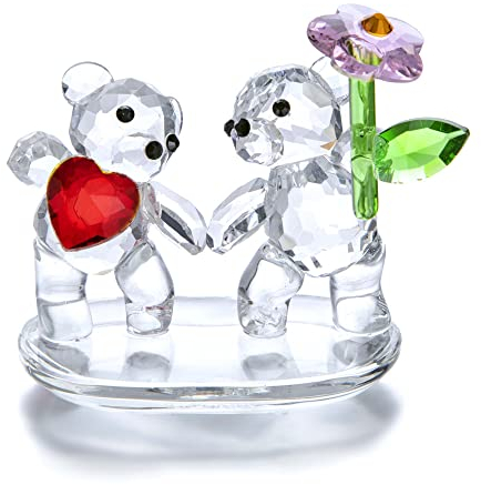 H&D Hyaline&Dora Kristall Liebes Blumen Bär Ornament geschliffenes Glas dekorative Figuren Craft Collection