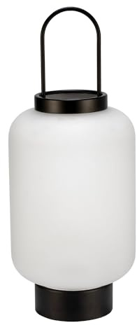 Paulmann Pauleen 48253 LED Lantern, Mobile, Glow, IP44, Timer, Battery Included (1x0.2 Watt), Outdoor, Satin, Black Glass, Plastic, Metal, 2700 K