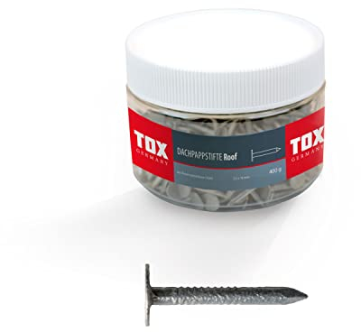 TOX Chiodi per feltro per tetti, chiodi per tetti, testa svasata, zincati a caldo, 2,0 x 16 mm, 1 barattolo, 400 g (680 pezzi), 063260200
