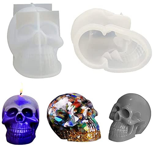 Molde de silicona de calavera Formas de velas de calavera Molde resina epoxi calavera Molde de resina epoxi con forma de calavera 3D Molde de jabón para velas aromáticas Para hacer velas, regalo