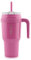 REDUCE Vaso de acero inoxidable de 40 onzas con asa, taza de viaje aislada al vacío de doble pared, tapa a prueba de sudor y popote reutilizable, mantiene las bebidas frías durante 24 horas, se adapta