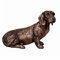 Brillibrum Design Hundefigur Deko Dackel Figur aus Kunstharz mit Bronzepulver Handmade Dachsbracke Hunde Skulpturen (Variante 6)