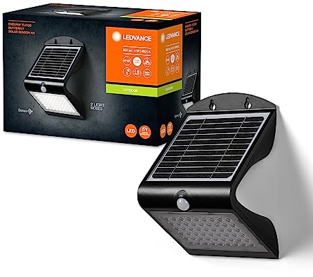 LEDVANCE ENDURA BUTTERFLY Solar-Flutlicht, schwarz, 4W, 500lm, Bewegungs- & Lichtsensor, Outdoor-Leuchte, Batterie aufladbar, umweltfreundlich, lange Lebensdauer, einfache Montage, IP65, 4000K