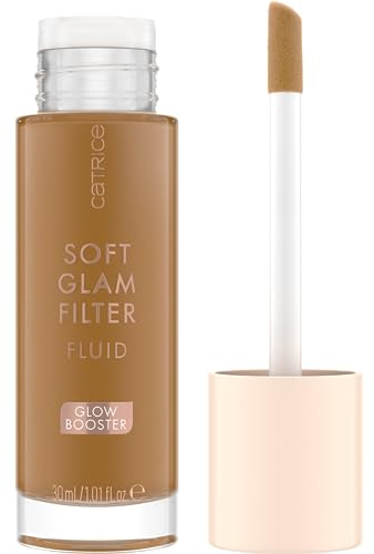 Catrice Soft Glam Filter Fluid, Basis, Nr. 080, Braun, pflegend, natürlich, glänzend, strahlend, vegan, ölfrei, ohne Parfüm, ohne Alkohol, 1er Pack (30ml)