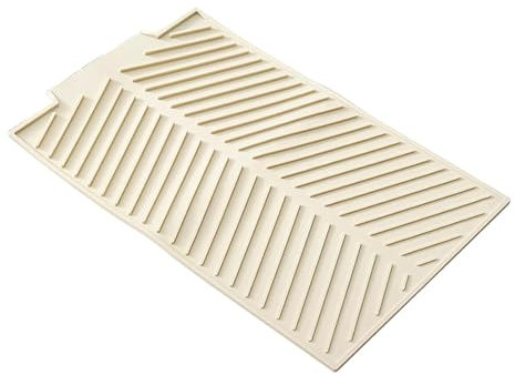 predolo Tapete de Silicona para secar Platos, tapete escurridor de Tablero de Drenaje, tapete escurridor de Platos para Platos, encimera de Cocina, baño, Mesa, Beige