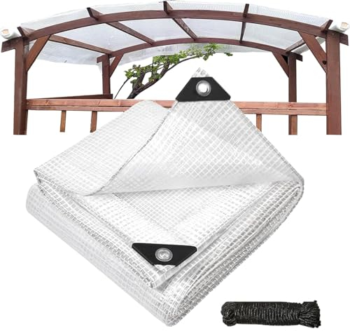 Jianyana Lona Impermeable, 150g/m² Lona Impermeable Transparente Toldos Impermeables Exterior mit Cuerda(2×3M)