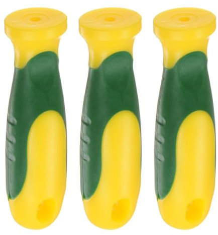 sourcing map 3pcs Rubber File Handle 3.27 Inch Round Hole Ergonomic Handles for Chainsaw File
