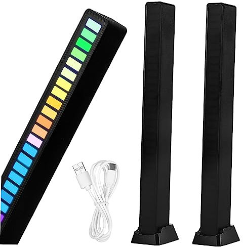 HOMSFOU 2 Stk Lampe Led-bar-lichter Led-lichtleiste Für Schlafzimmer Zubehör Für Gaming-schreibtische Led-balkenlicht Sound Aktivierte Lichter Tv-ambientebeleuchtung Spieltisch Acryl Musik