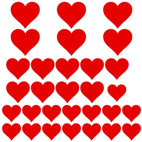 TNSRAY Herz Wasserdicht Stickers, 30 Stück Herz Aufkleber für Auto, Notebook, Möbel und Wände, Wandaufkleber, Valentinstag Aufkleber, Herz Wasserdicht Stickers für Fahrrad Auto Motorrad