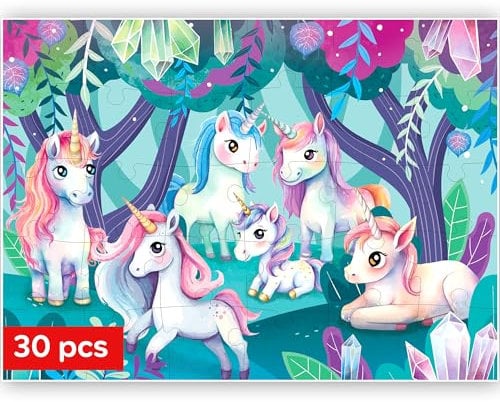 QUOKKA Jigsaw Puzzles For 3 4 Year Olds - Educational Toys Learning Unicorn For 4 5 Year Olds - Childrens Jigsaws Unicorn Gift for Boy and Girl Age 3-6