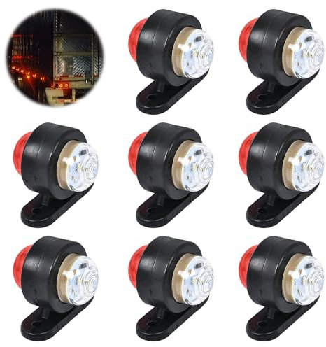WIYETY 12 / 24V LED Begrenzungsleuchten: 8 Stücke Mini Seitenmarkierungsleuchten, Positionsleuchten Markierung Wasserdichte für Anhänger, LKW, Auto, Wohnwagen, Wohnmobil, Weiß, Rot