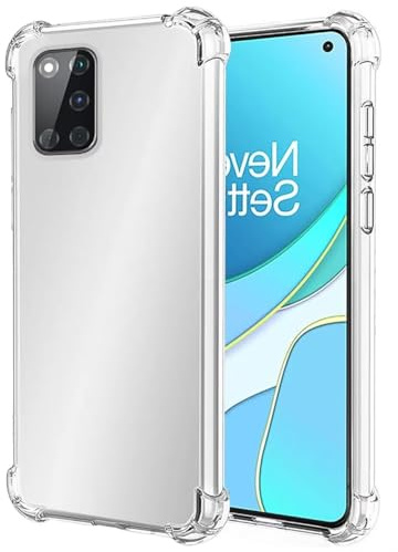 Yerebel Handyhülle für OnePlus8T/8T Plus 5G/OnePlus 9R KB2000 LE2101 transparente Hülle, Weiche TPU Silikonhülle mit Stoßfester Rand & Flexibler Schutz Schutzhülle für OnePlus 8T Kristallklar