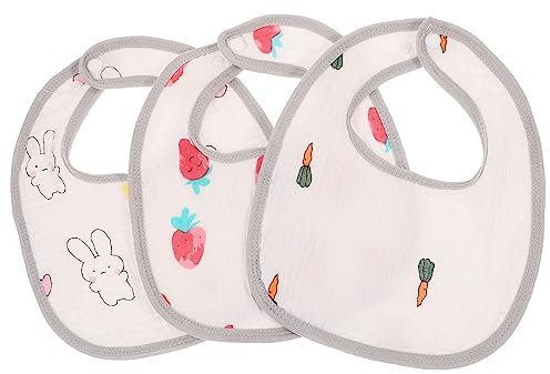 TOYANDONA 3stücke Bandana Lätzchen Aus Baumwolle Süße Spucktücher Für Neugeborene Und Kleinkinder Zum Teething Für Unterwegs Design Erdbeere Karotte Hase