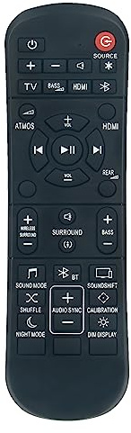 PERFASCIN Replace Remote Control Fit for JBL 9.1, 5.1, 3.1, 2.1, 2.0 Soundbar JBL JBL2GBAR51IMBLKAM Bar 5.1 Surround Sound Bar System